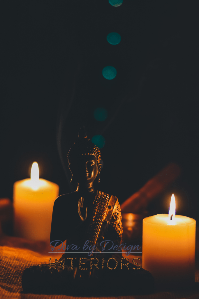 feng shui buddha and candles