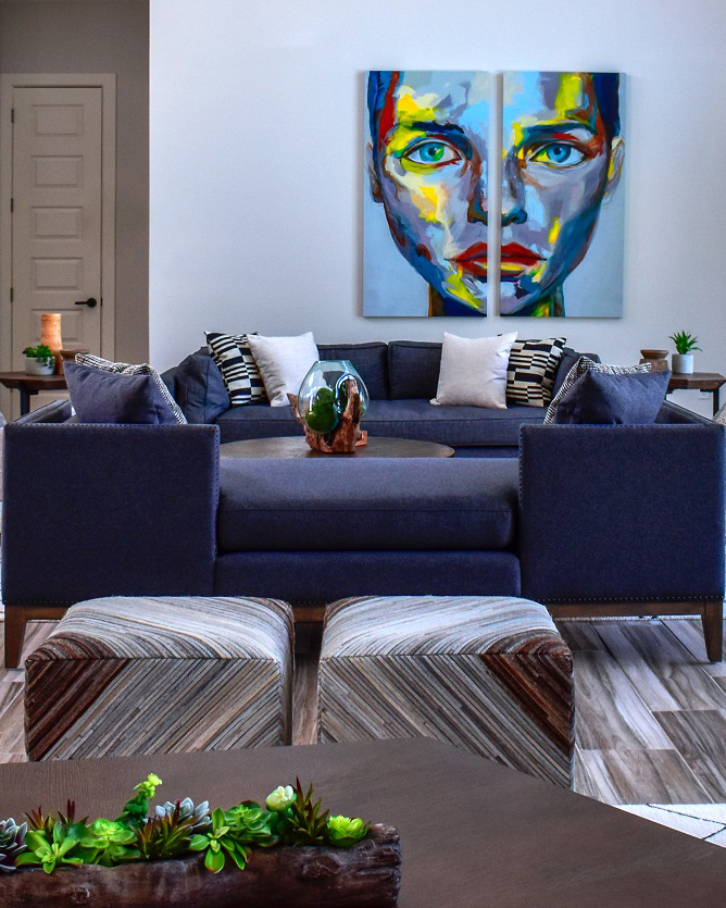 Contemporary Style Living Room Seating Area Signature Design Service Diva by Design Harlingen interior designer 78550 78552