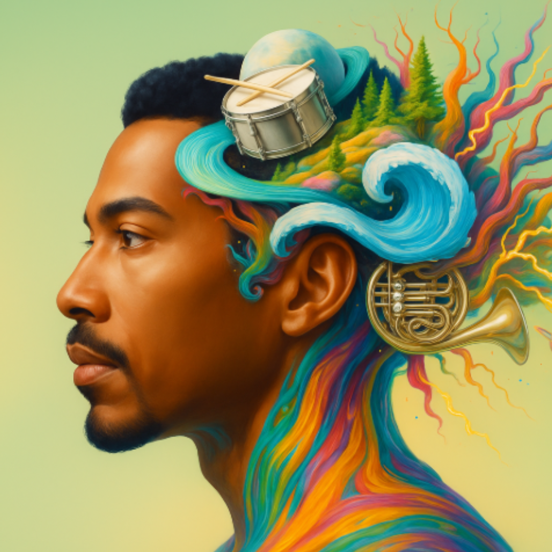 human design manifestor with drum horn and wave diva by design