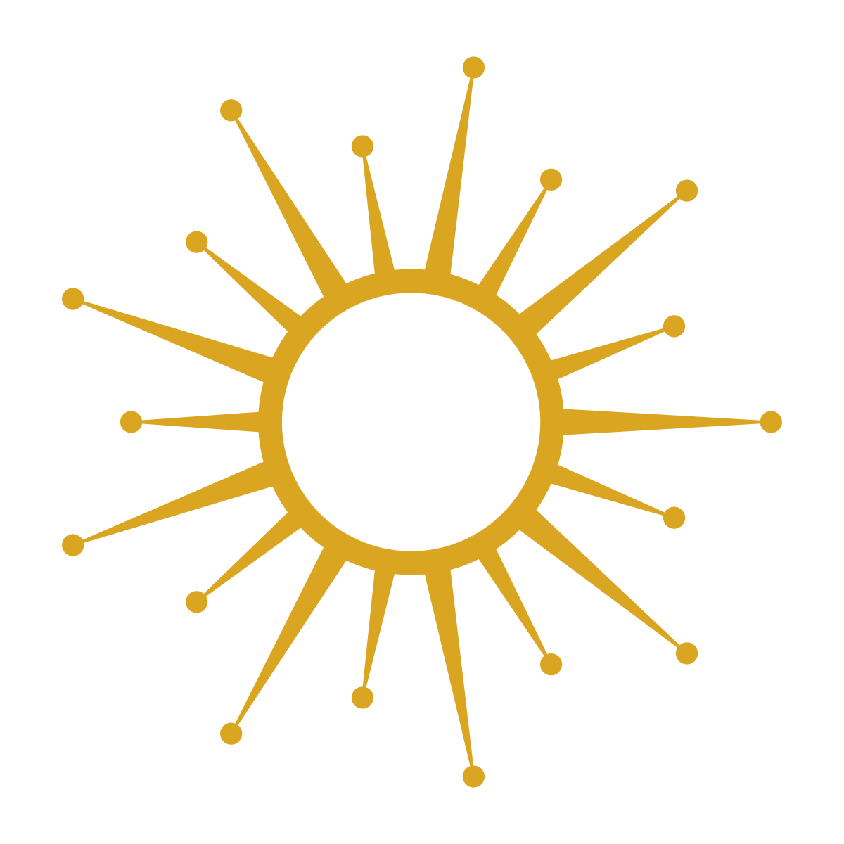 gold sunburst icon for Diva by Design League City Interior designer