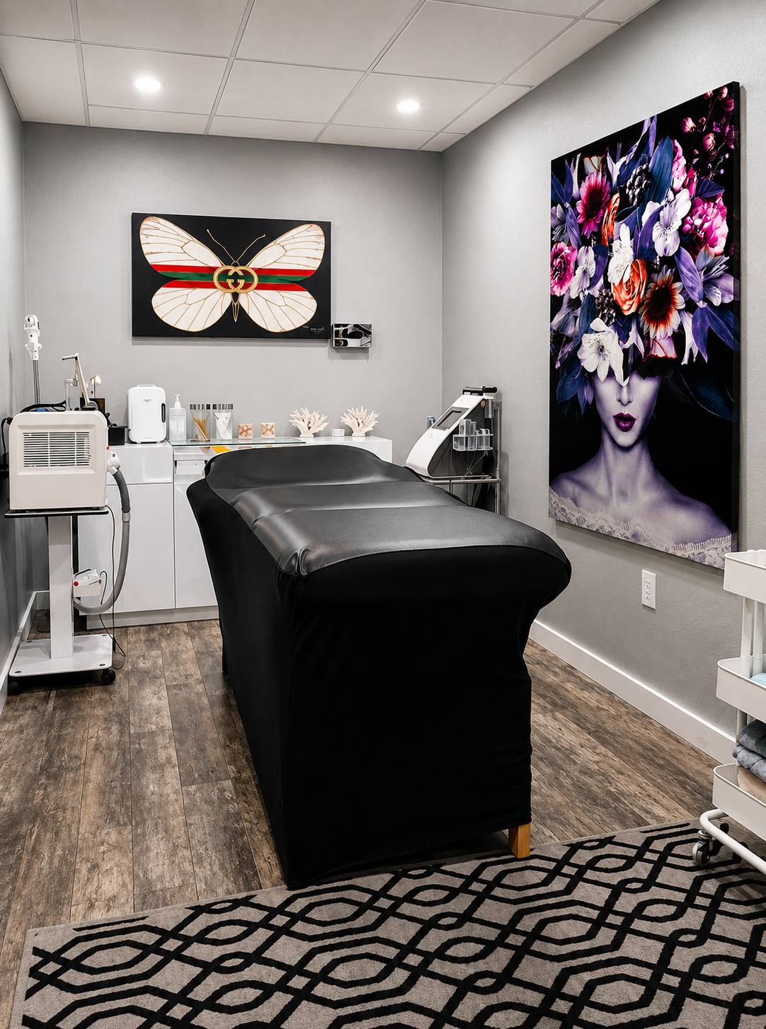 modern glam style luxury wellness spa treatment room